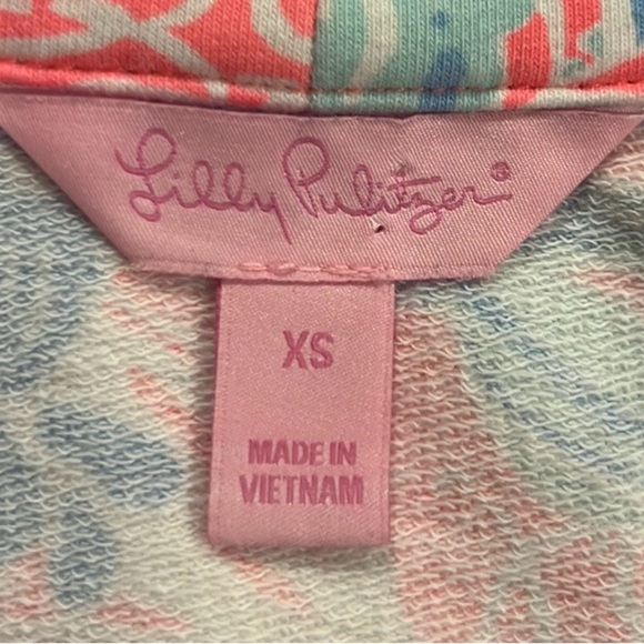 Lilly Pulitzer skipper 1/4 zip pullover in pink sun ray summer size XS - Picture 5 of 10
